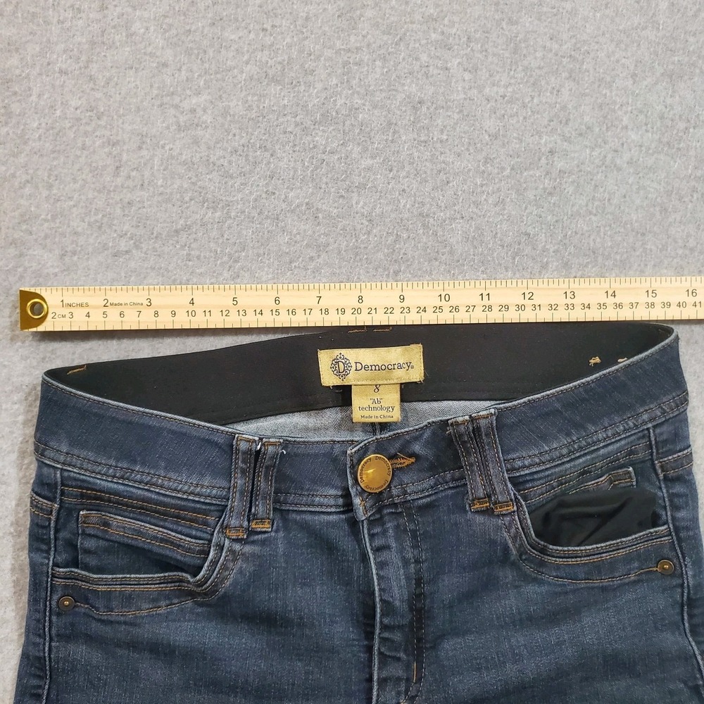 Democracy‎ Jeans Womens 8 Blue Straight Leg Ab Solution Stretch Denim Classic - Picture 2 of 10